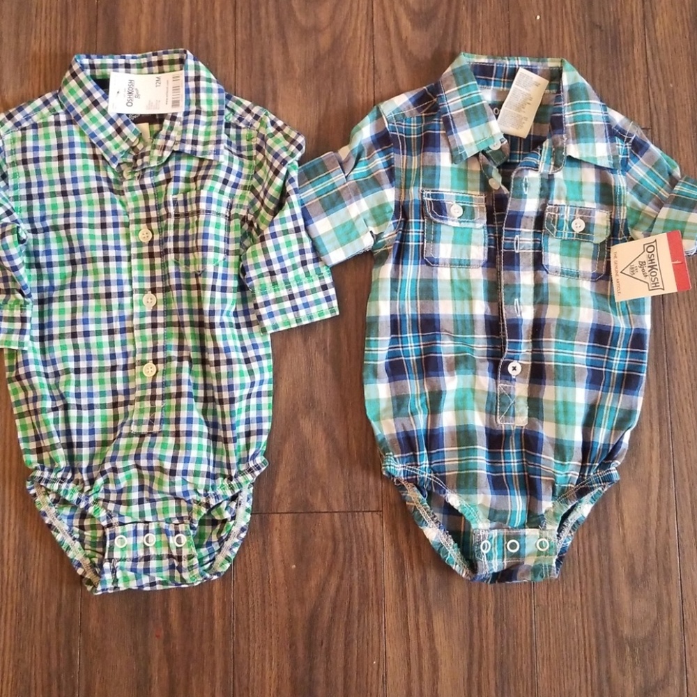 6 and 12 mo button up onesies!